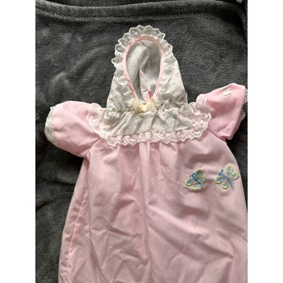 Vtg Cabbage Patch Kids Pink butterflies Preemie Doll Dress Gown 1980s ColecoRARE - Picture 11 of 13